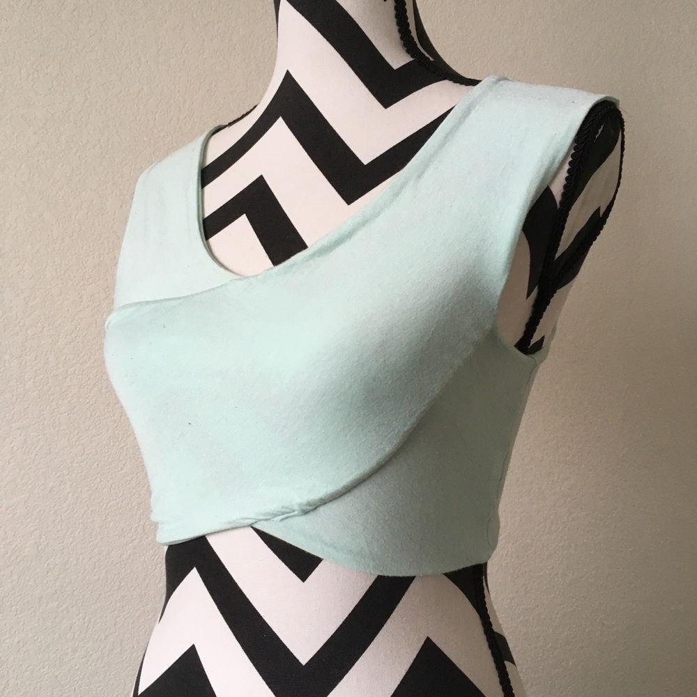 Overlap Mint Crop Top